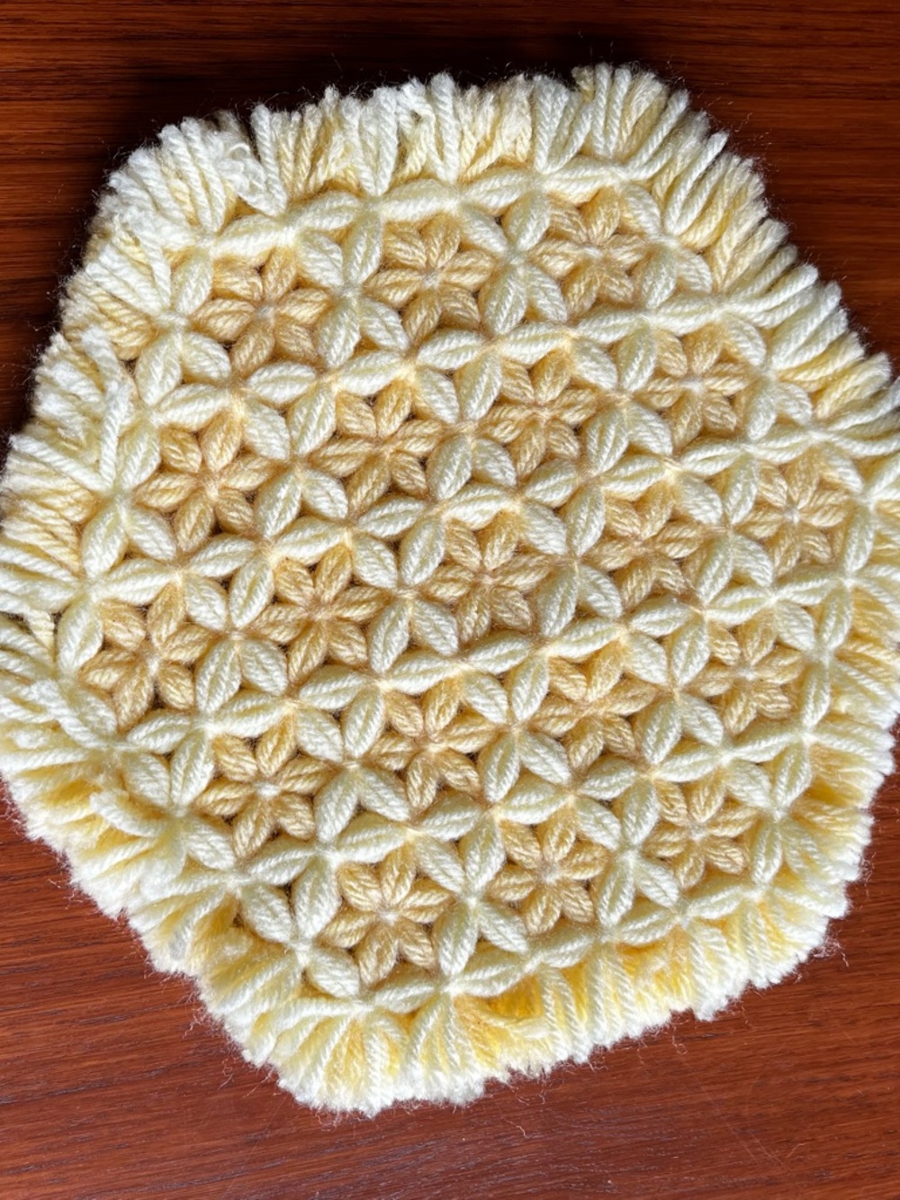 Source Unknown Yellow Crochet Pot Holder
